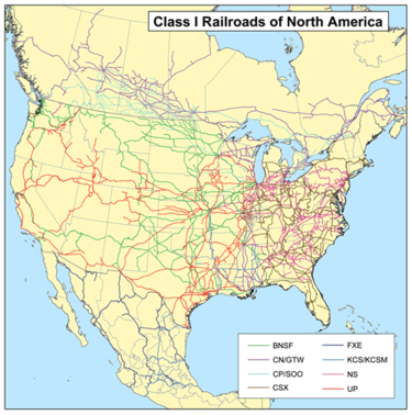 Class 1 Railroad Map